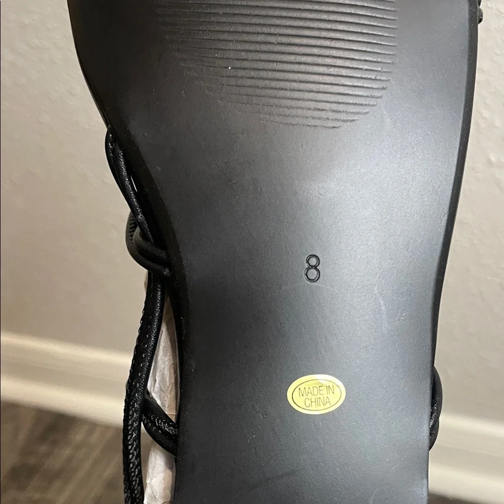 Colorful Beaded Black Sandals - Picture 6 of 6